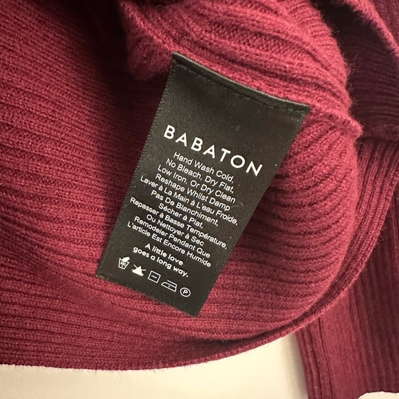 Aritzia Babaton Kitano Cross-Back Wool Sweater | XS | Wine - Picture 4 of 5